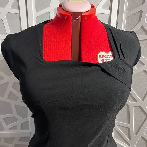 Rockabilly Pin Up Black Tatyana Pencil Wiggle Dress 4X NWOT - Picture 5 of 5